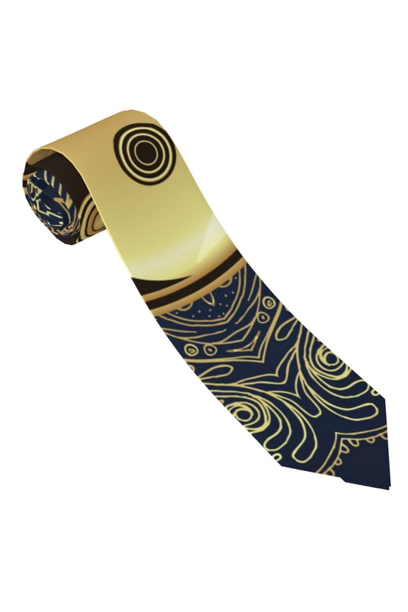 Yin And Yang Mandala Print Tie For Men Necktie Woven Jacquard Neck Ties,Classic Men's Tie