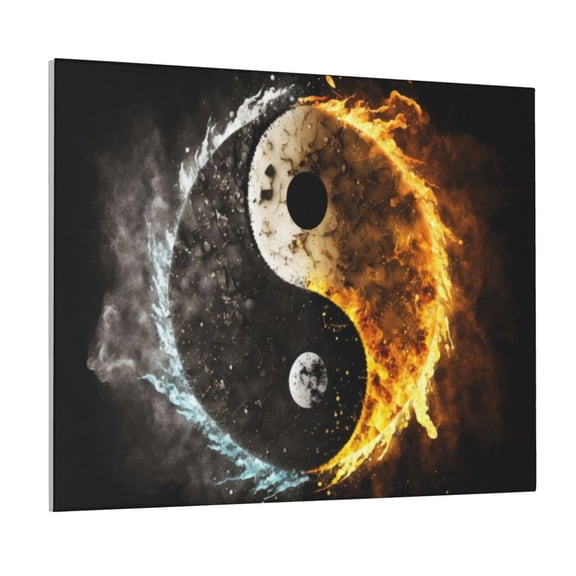 Xecao Yin Yang for Waterproof Framed Canvas Art - Modern Home Decor with Real Wood Frame for Gifting and Interior Design,Horizontal