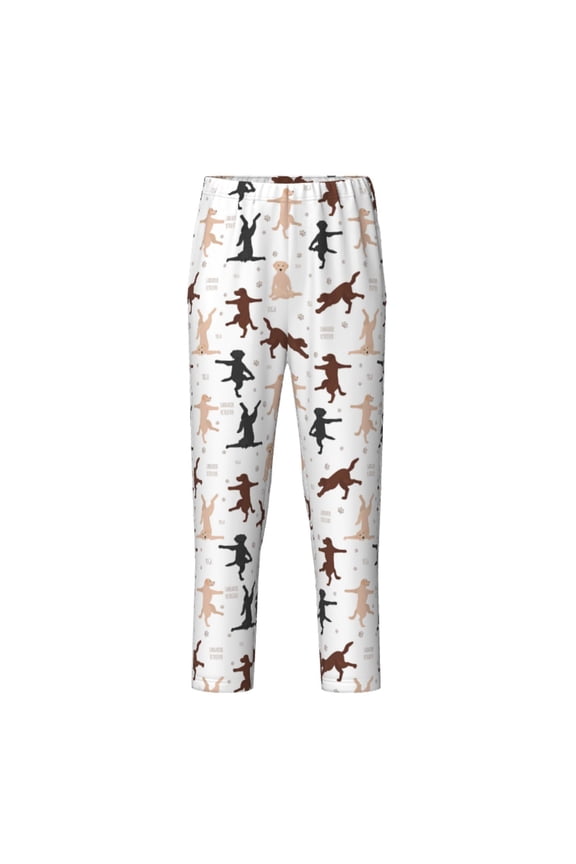 Yoga Labrador Retriever Print Teenagers' Pajama Pants Long Sleep Pants Soft Elastic Waist Pajama Bottoms Elastic waist with 2 Pockets 5-16 Years-Large