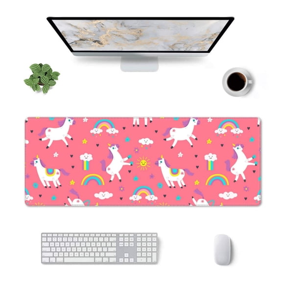 Xecao Yoga Unicorn for Mouse Pad - Waterproof Extended Contour Mouse Mat, Large Gaming Mousepad Laptop Keyboard Mat with Non-Slip Rubber Base