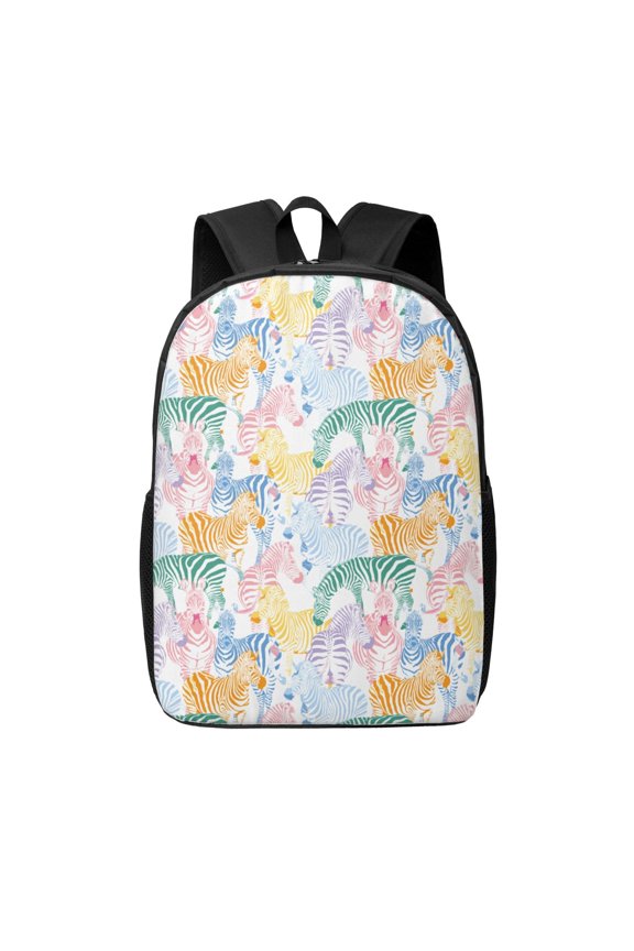 Zebra Colourful print Travel Backpack, Large Computer Backpack for Men Women, College School Rucksack Book Bag