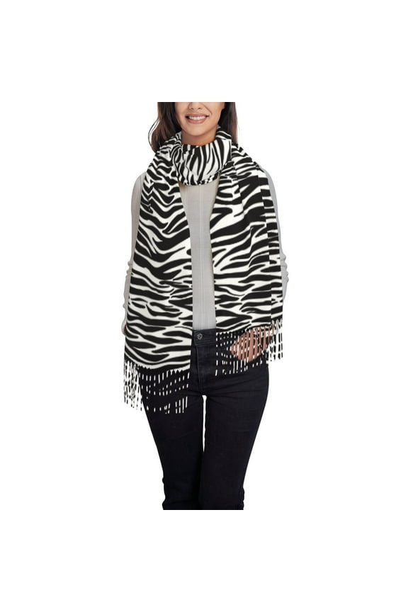 Zebra Pattern Womens Winter Scarf Fall Scarf Oversized Large Scarf for Women Warm Shawl Wrap
