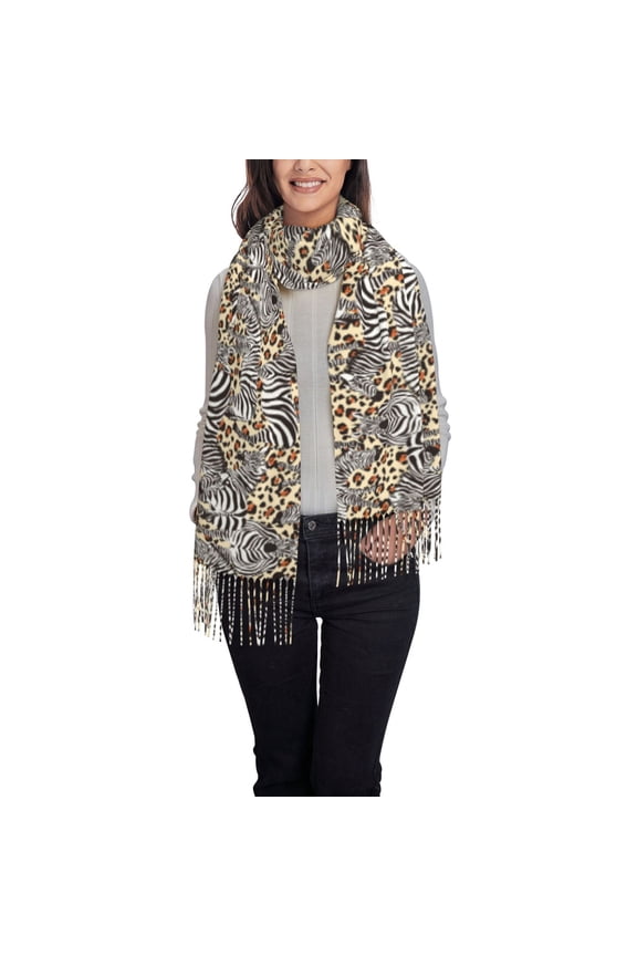 Zebra Pattern Womens Winter Scarf Fall Scarf Oversized Large Scarf for Women Warm Shawl Wrap