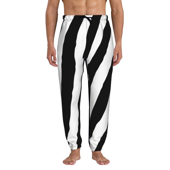 Xecao Zebra Print Active Tech Joggers for Men, Mens Sweatpants Lounge Pants with Pockets-Medium