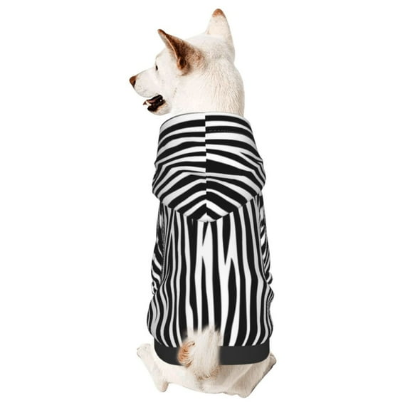 Xecao Zebra Skin Pattern Sweatshirts Winter Pet Dog Hoodie Puppy Coat Dog Sweaters Dog Clothes with Hat Dog Clothes Costume Outfit,Small Pets Wear-Small