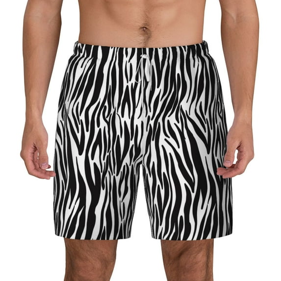 Xecao Zebra for Men's Swimming Trunks Swim Trunks Quick Dry Swim Shorts with Mesh Lining Funny Swimwear Bathing Suits