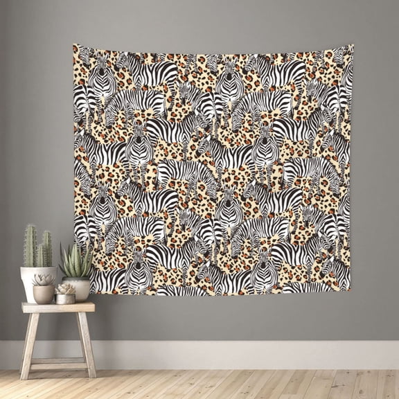 Xecao Zebra patten Tapestry 60x51 Inches Wall Hanging Poster Tapestry for Living Room Bedroom Home Decor