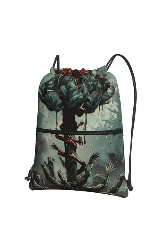 Zombie Flower Apocalypse for Drawstring Bags,Pull String Backpack Bags,String Bag Sackpack
