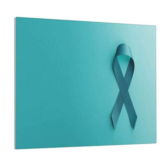 Xecao a Teal Ribbonin for Waterproof Framed Canvas Art - Modern Home Decor with Real Wood Frame for Gifting and Interior Design,Horizontal
