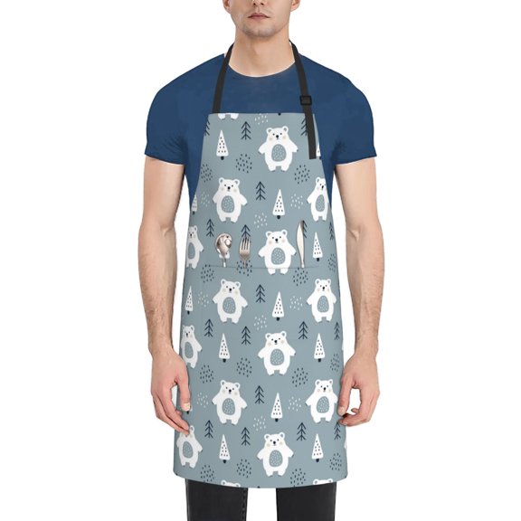 Xecao bead tree winter Print Kitchen Cooking Aprons, Waterproof Adjustable Bib Aprons with 2 Pockets for Women Men Chef