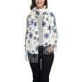 thumbnail image 1 of Xecao blue Snowflake Prints Pattern Womens Winter Scarf Fall Scarf Oversized Large Scarf for Women Warm Shawl Wrap, 1 of 8