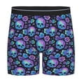 thumbnail image 1 of Xecao blue daisy Skull flower Print Boxer Briefs for Men's Stretch Moisture-Wicking Underwear, Mid-Rise Classics breathable fabric, 1 of 7