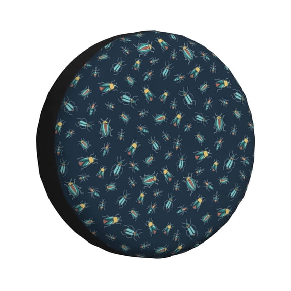 Xecao blue insects for Tire Covers: Waterproof, dust-proof, and universally fitting for trailers, SUVs-14 inch