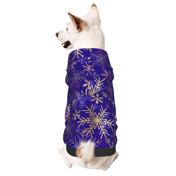 Xecao blue purple Snowflake Pattern Sweatshirts Winter Pet Dog Hoodie Puppy Coat Dog Sweaters Dog Clothes with Hat Dog Clothes Costume Outfit,Small Pets Wear-X-Small