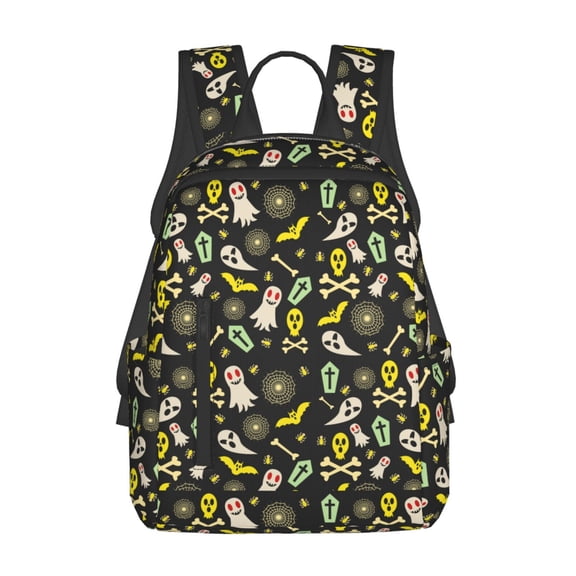 Xecao cartoon Skull spider web print Backpack For women men Aesthetic Lightweight Travel Daypack Simple Cute Backpack For Bookbag