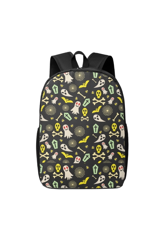 cartoon Skull spider web print Travel Backpack, Large Computer Backpack for Men Women, College School Rucksack Book Bag