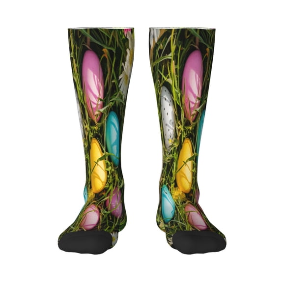 Xecao colorful Easter eggs Print Compression Socks for Both Men And Women for Running, Travel, Flight, Nurse
