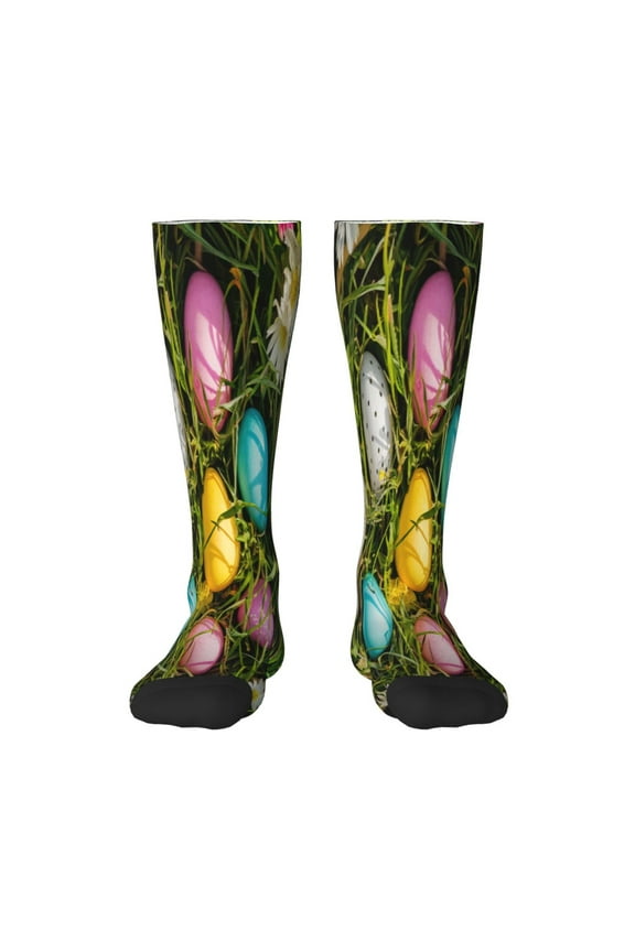 colorful Easter eggs Print Compression Socks for Both Men And Women for Running, Travel, Flight, Nurse