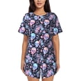 thumbnail image 1 of Xecao cool Skull flower print Swimsuit for women, Summer-ready, sporty style.Quick-dry fabric. Many sizes & colors., 1 of 9