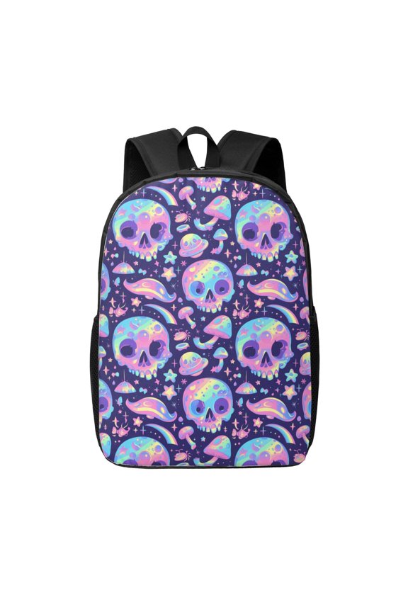 crystal Skull mushroom print Travel Backpack, Large Computer Backpack for Men Women, College School Rucksack Book Bag