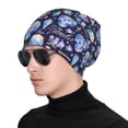 thumbnail image 1 of Xecao crystal cool Skull flower Print Beanie Knitted Hat for Men Women, Winter Fashion Knit Cuffed Caps Unisex, 1 of 7