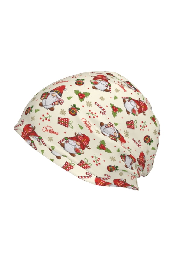 cute Santa with Gifts Print Knit Hat,Winter Beanie for Men Women, Beanie Soft Warm Ski Stocking Cuffed Cap