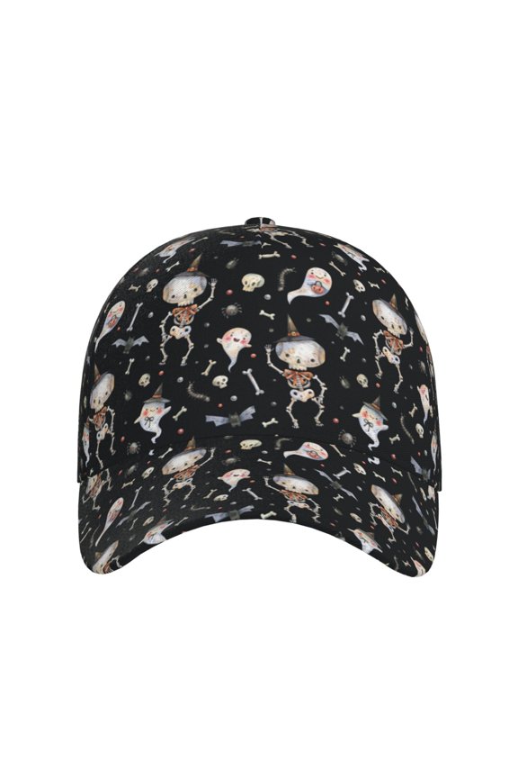 cute Skull bone for Baseball Cap: Unisex, crafted from classic polyester twill fabric, featuring a soft unconstructed design