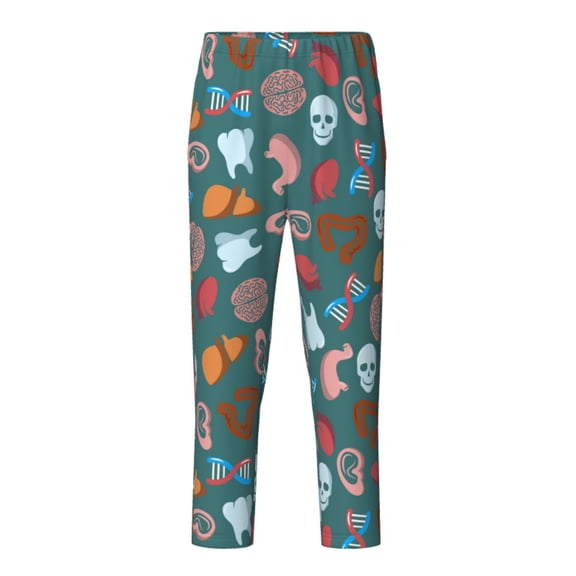 Xecao cute Skull organ Print Teenagers' Pajama Pants Long Sleep Pants Soft Elastic Waist Pajama Bottoms Elastic waist with 2 Pockets 5-16 Years-Medium