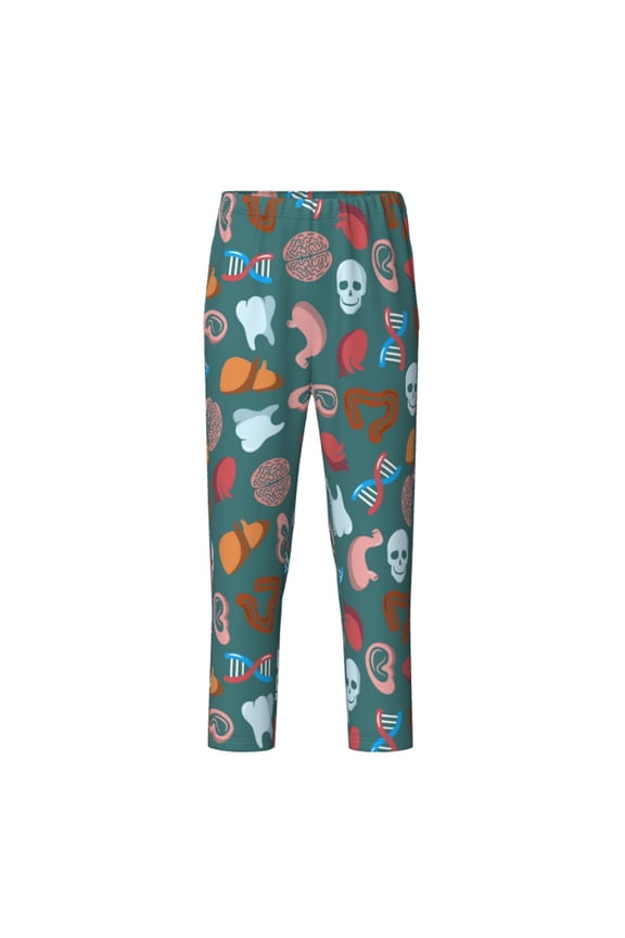 cute Skull organ Print Teenagers' Pajama Pants Long Sleep Pants Soft Elastic Waist Pajama Bottoms Elastic waist with 2 Pockets 5-16 Years-Medium