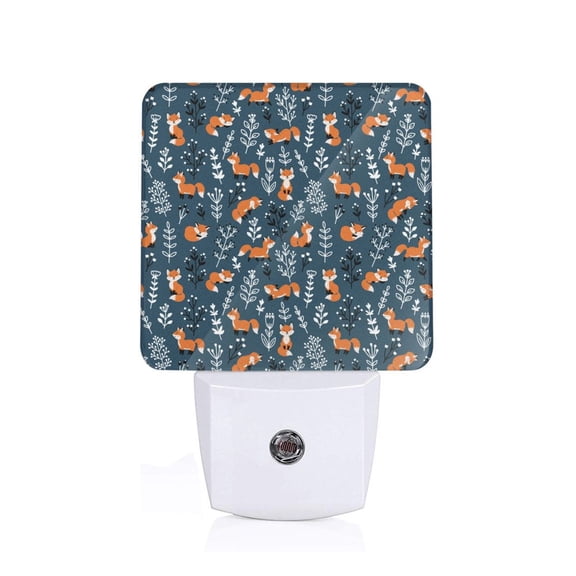 Xecao cute fall fox for Night Light - a Wall-mounted LED Fixture with A Dusk-to-dawn Sensor, Ideal for Bedrooms, Bathrooms, Hallways, and Kitchens-US