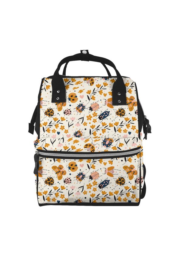 cute insects Print Large Capacity Nappy Bag Is a Multi-Functional Waterproof Travel Backpack, Perfect as a Nursing Bag or Mummy Backpack for Women