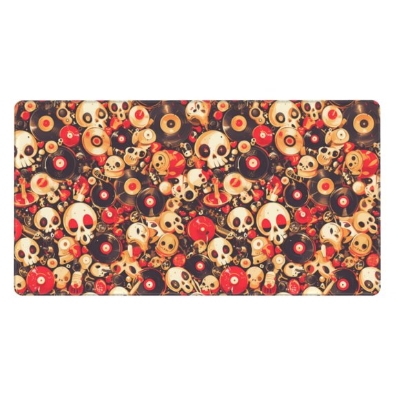 Xecao cute record music Skull for Waterproof Mouse Pad - Extended Contour Mouse Mat, Large Gaming Mousepad Laptop Keyboard Mat with Non-Slip Rubber Base