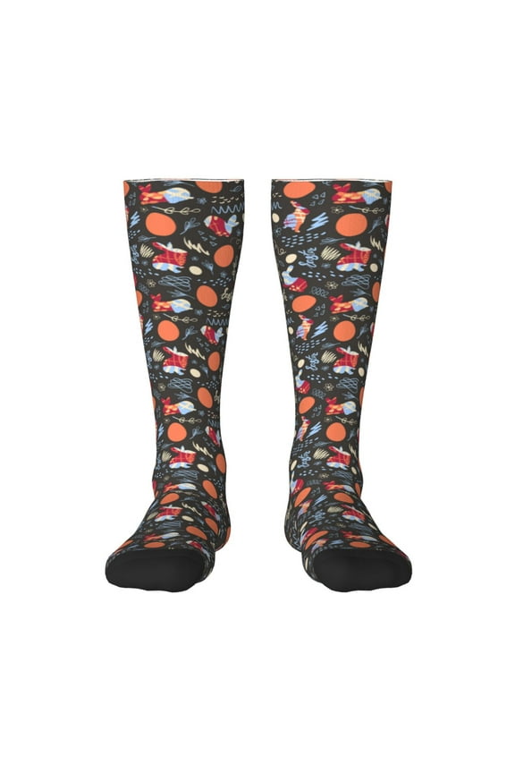 doodles and Easter Print Compression Socks for Both Men And Women for Running, Travel, Flight, Nurse