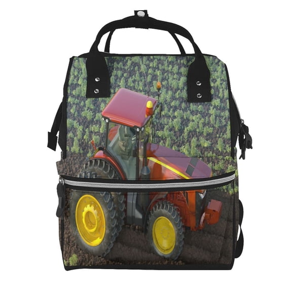 Xecao farm tractor Print Large Capacity Nappy Bag Is a Multi-Functional Waterproof Travel Backpack, Perfect as a Nursing Bag or Mummy Backpack for Women