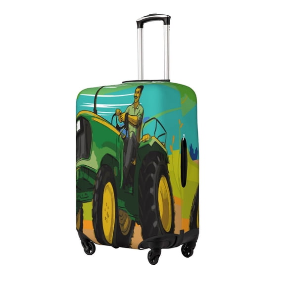 Xecao farmer working with tractor at field Elastic Luggage Cover, with double-sided print , is perfect for travel, business, and daily use-Medium