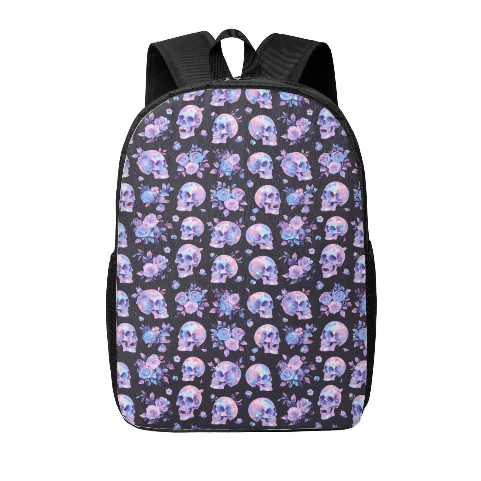Xecao flower Skull rose print Travel Backpack, Large Computer Backpack ...