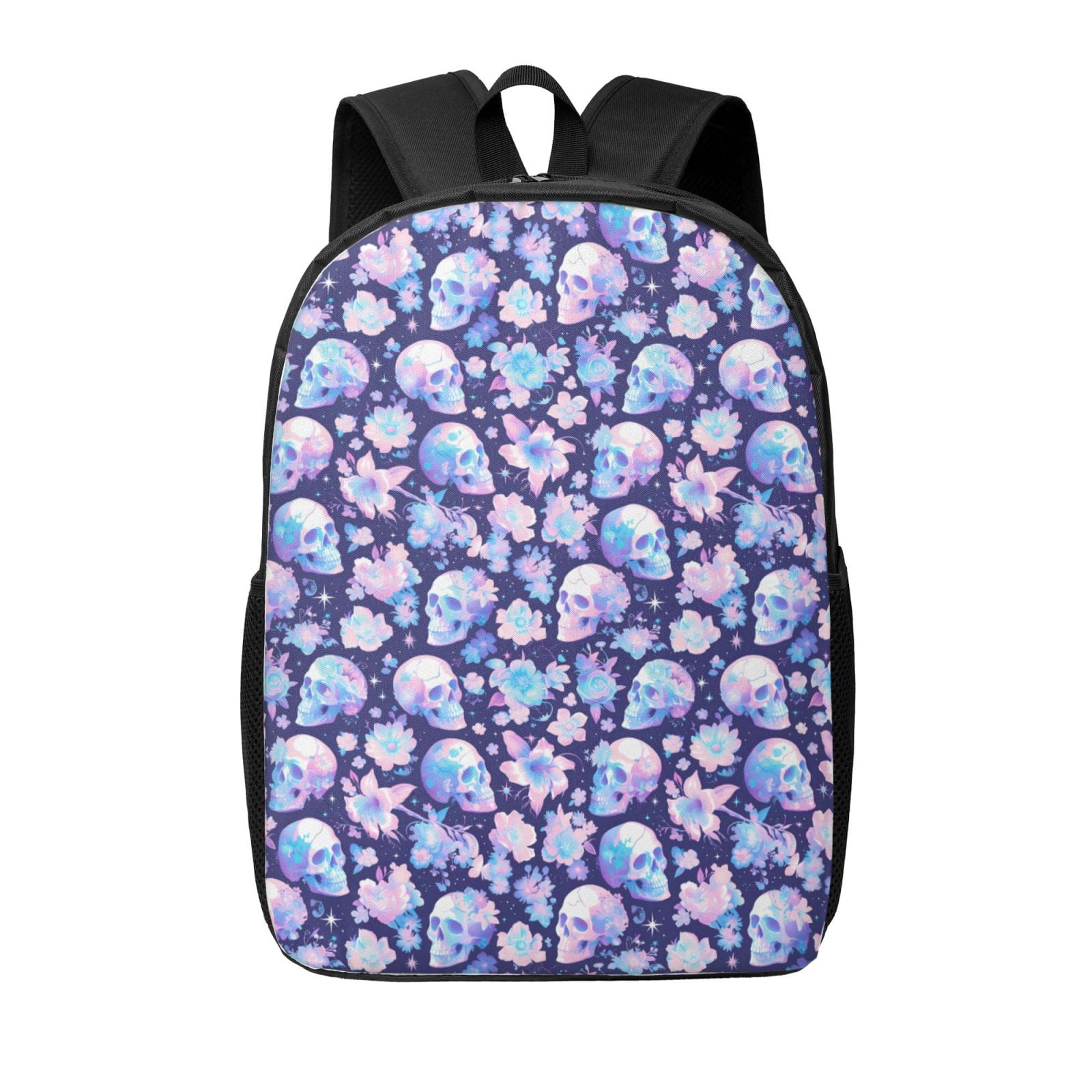 Xecao flower Skull starry sky print Travel Backpack, Large Computer ...