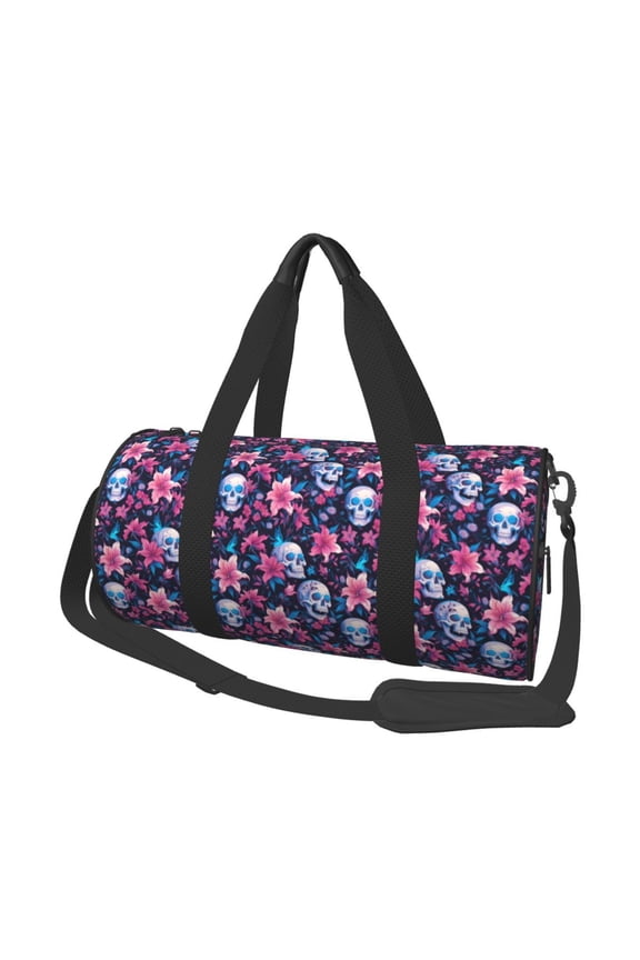 funny Skull daisy flower Print Travel Duffle Bag, Bag Carry On Tote Bags for Women, Travel Sport Gym Bag for Men, Hospital Bag for Labor and Delivery