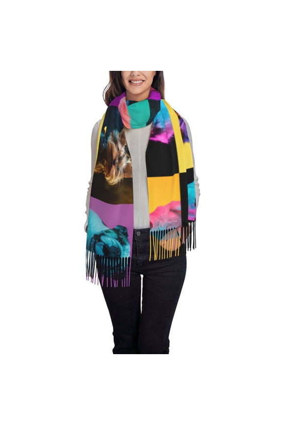funny dogs Pattern Womens Winter Scarf Fall Scarf Oversized Large Scarf for Women Warm Shawl Wrap