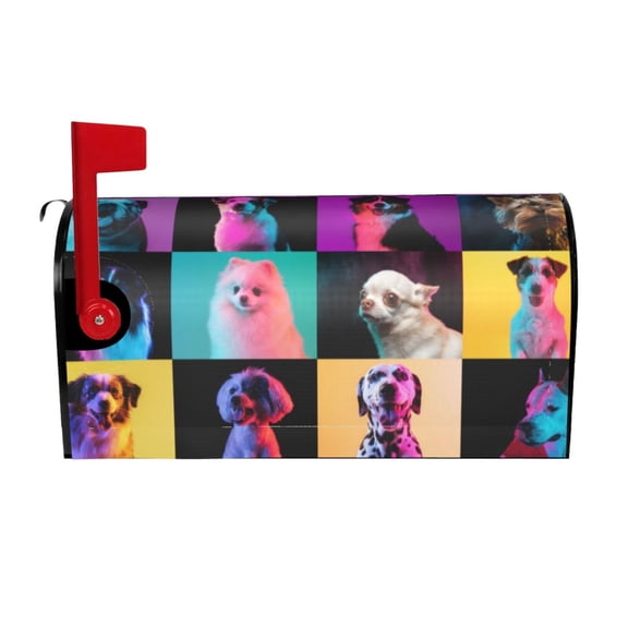 Xecao funny dogs for Mailbox Cover with Magnetic Strips, Waterproof and Sunscreen, Adds a Decorative Touch to Your Garden Yard-21x18 in