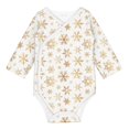 thumbnail image 1 of Xecao gold Snowflake print Print Baby unisex-baby Cotton Long-sleeve Bodysuits-6 Months, 1 of 6