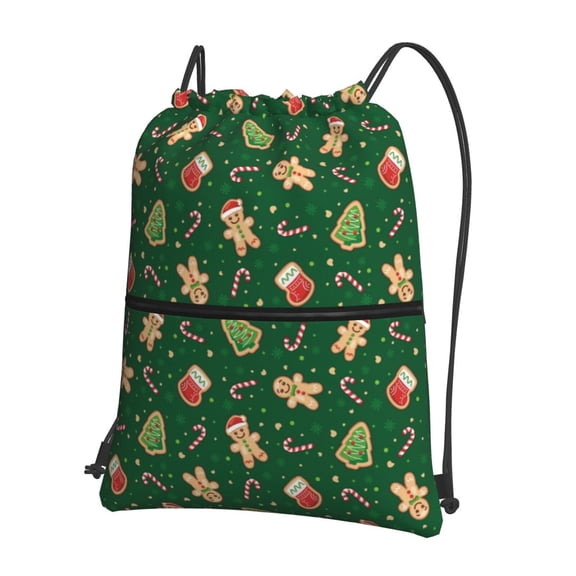 Xecao green Christmas Element for Drawstring Bags,Pull String Backpack Bags,String Bag Sackpack
