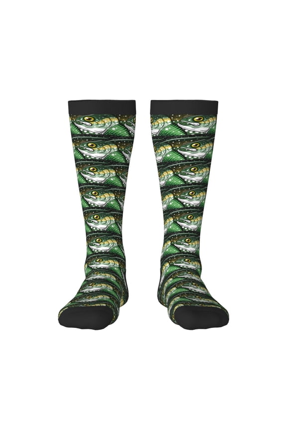 lake trout Print Compression Socks for Both Men And Women for Running, Travel, Flight, Nurse