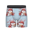 thumbnail image 1 of Xecao merry Christmas rabbit Print Boxer Briefs for Men's Stretch Moisture-Wicking Underwear, Mid-Rise Classics breathable fabric, 1 of 7