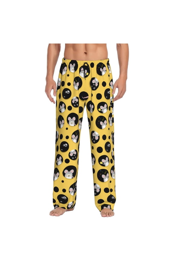 mouse live in cheese home Men's Straight Lounge Pajama Pants - The Ultimate in Comfortable Sleepwear-Small