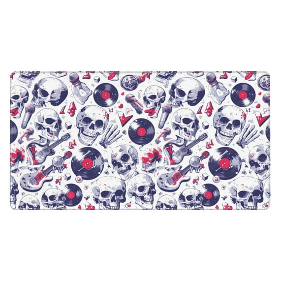 Xecao music Skull record mike for Waterproof Mouse Pad - Extended Contour Mouse Mat, Large Gaming Mousepad Laptop Keyboard Mat with Non-Slip Rubber Base