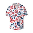 thumbnail image 1 of Xecao offers the Birds Flowers for Men's Casual Short-sleeved Shirt, a button-up collared shirt with a pocket, perfect for beach vacations and yacht travel in the Large size., 1 of 7
