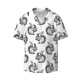 thumbnail image 1 of Xecao offers the Black Squirrel for Men's Casual Short-sleeved Shirt, a button-up collared shirt with a pocket, perfect for beach vacations and yacht travel in the Medium size., 1 of 7