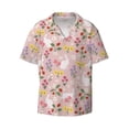 thumbnail image 1 of Xecao offers the Bunny And Flower for Men's Casual Short-sleeved Shirt, a button-up collared shirt with a pocket, perfect for beach vacations and yacht travel in the Large size., 1 of 7