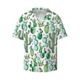 thumbnail image 1 of Xecao offers the Cactus Plants1 for Men's Casual Short-sleeved Shirt, a button-up collared shirt with a pocket, perfect for beach vacations and yacht travel in the XX-Large size., 1 of 7